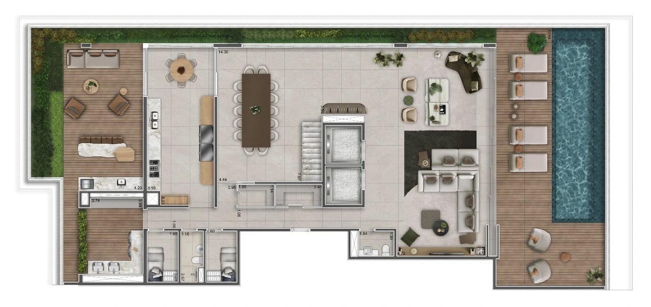 Planta Duplex - Planta Inferior — 654 m²