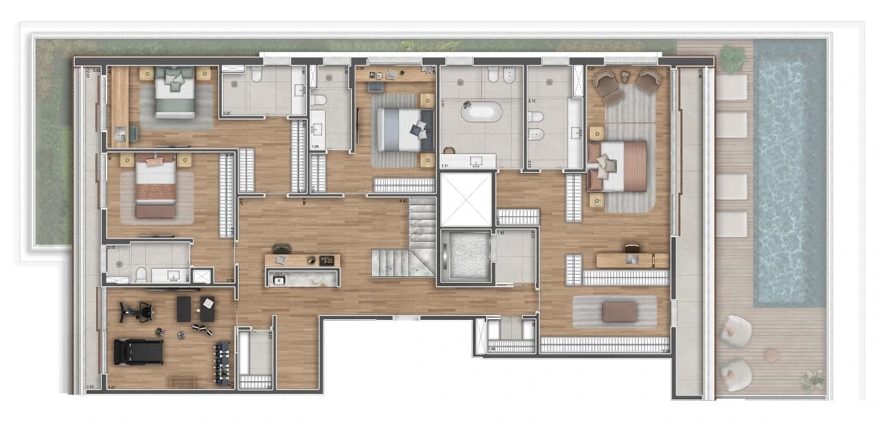 Planta Duplex - Planta Superior — 654 m²