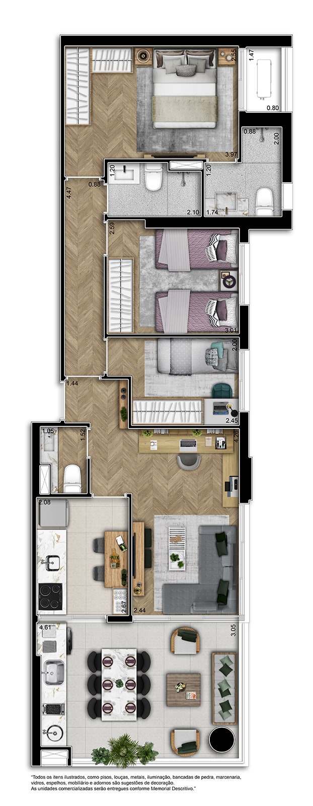 Planta Planta 79m² — 79 m²