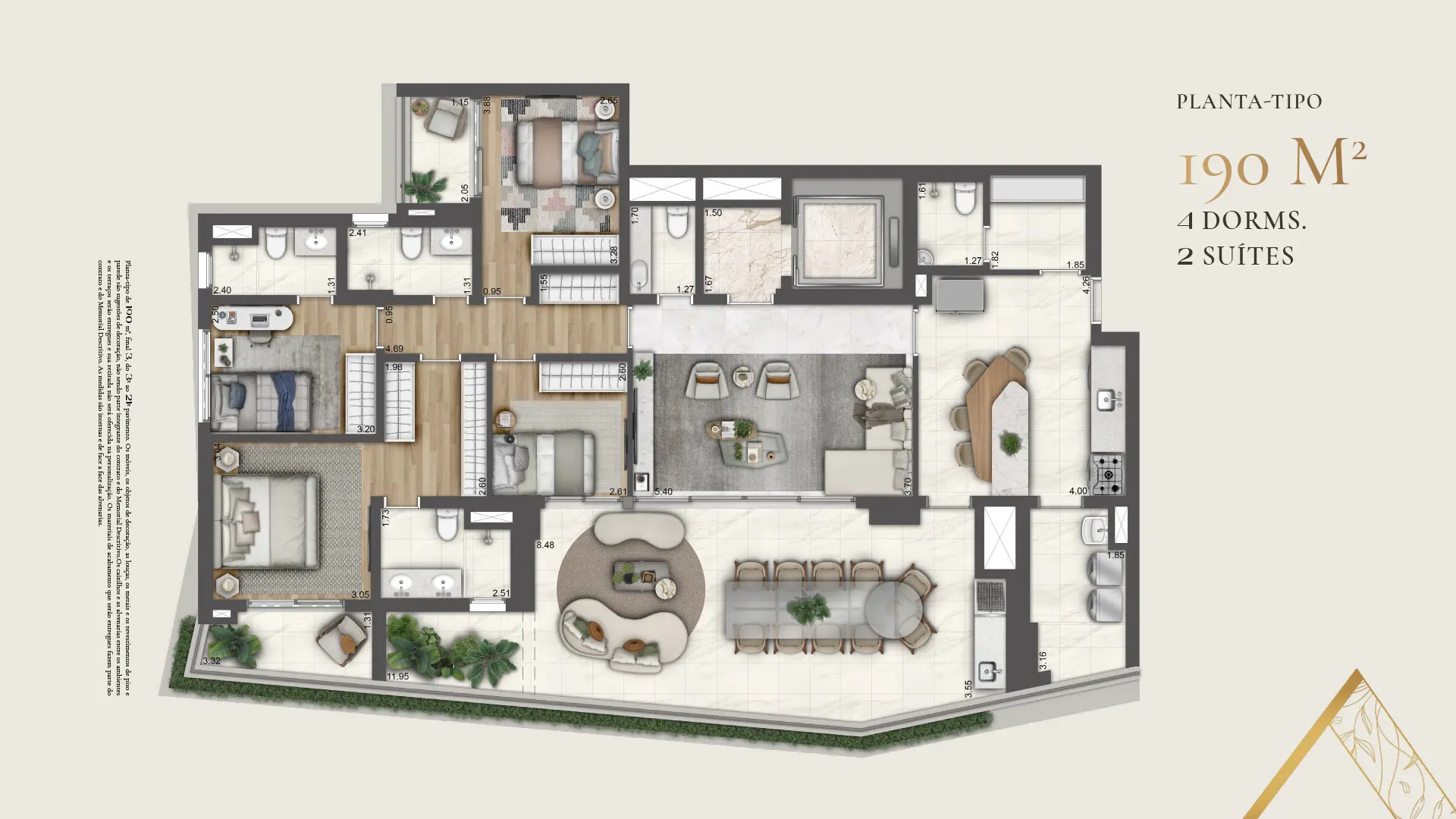 Planta Planta de 190 m² — 190 m²