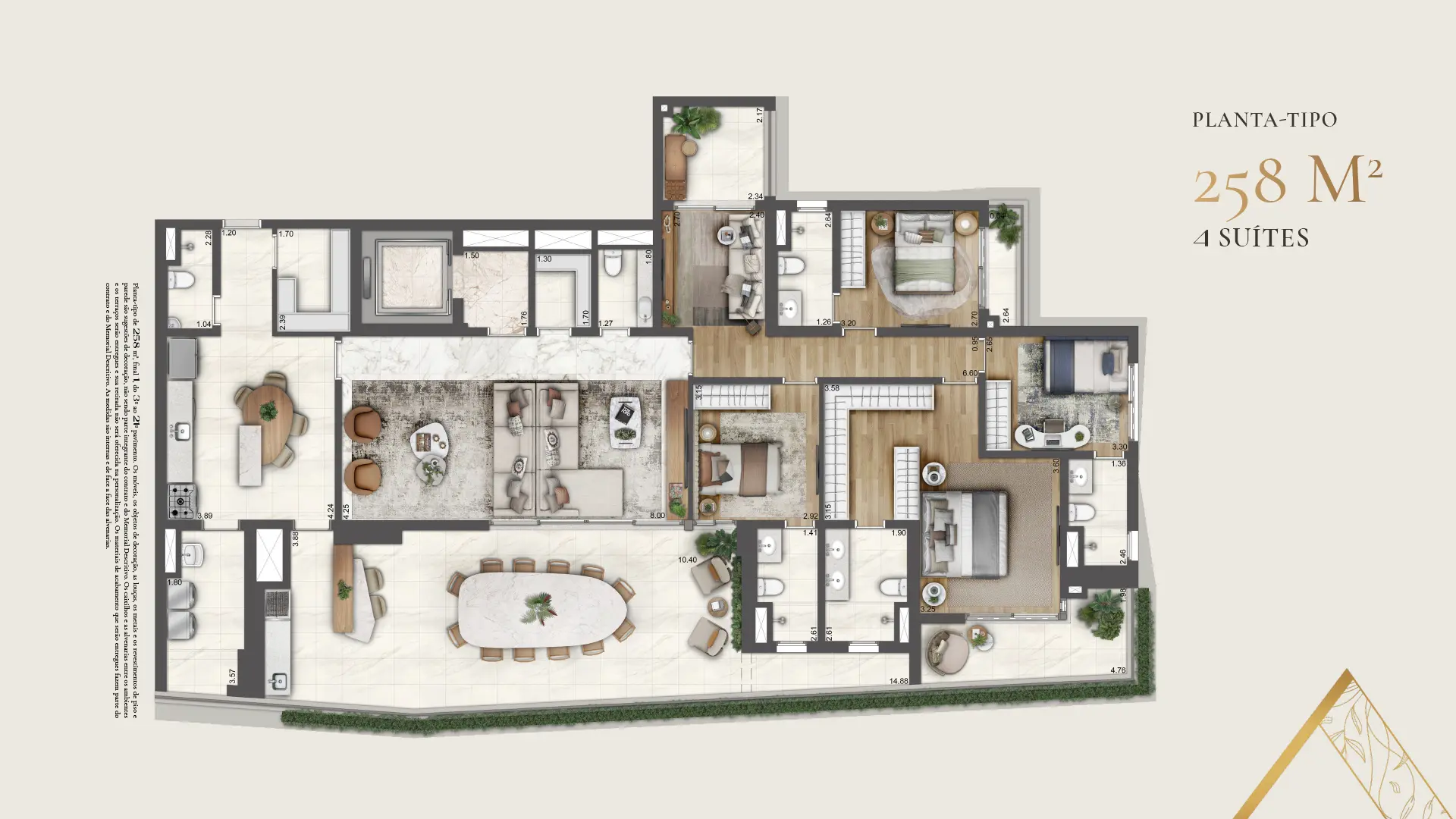 Planta Planta de 258 m² — 258 m²