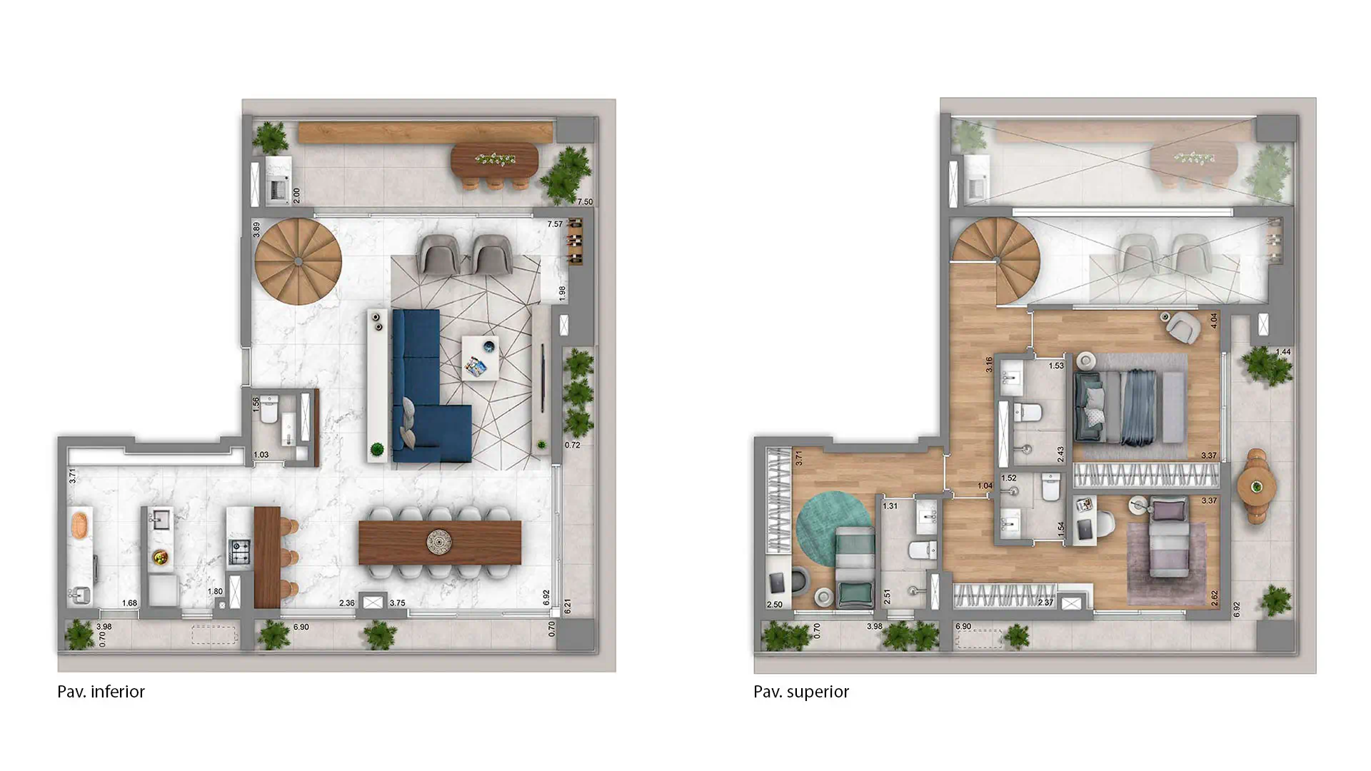 Planta Apartamento — 205 m²