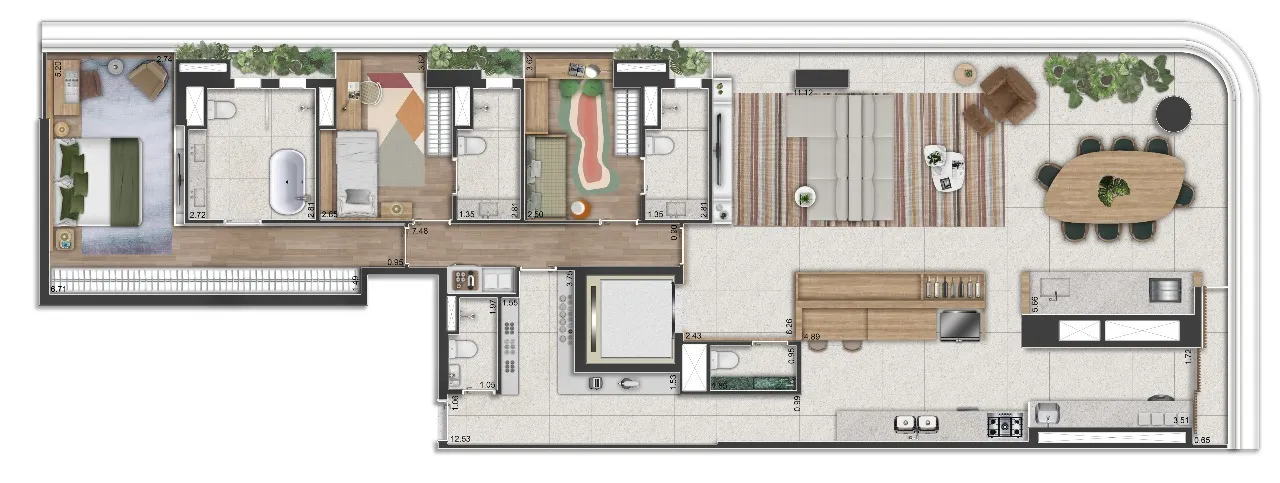 Planta Apartamento — 193 m²