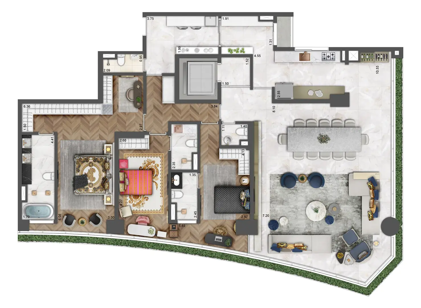 Planta Planta tipo — 221 m²