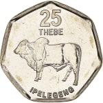 25 thebe new 1999 botswana