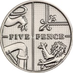 5 pence new 2012 united kingdom