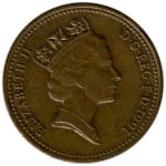 1 penny used 1991 dos united kingdom