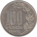 100 pesos good 1973 uruguay