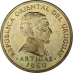 5 centecimos used 1960 dos uruguay