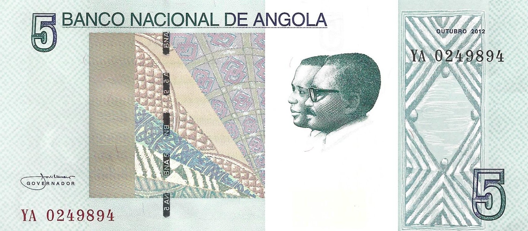 5 kwanzas new 2012 angola