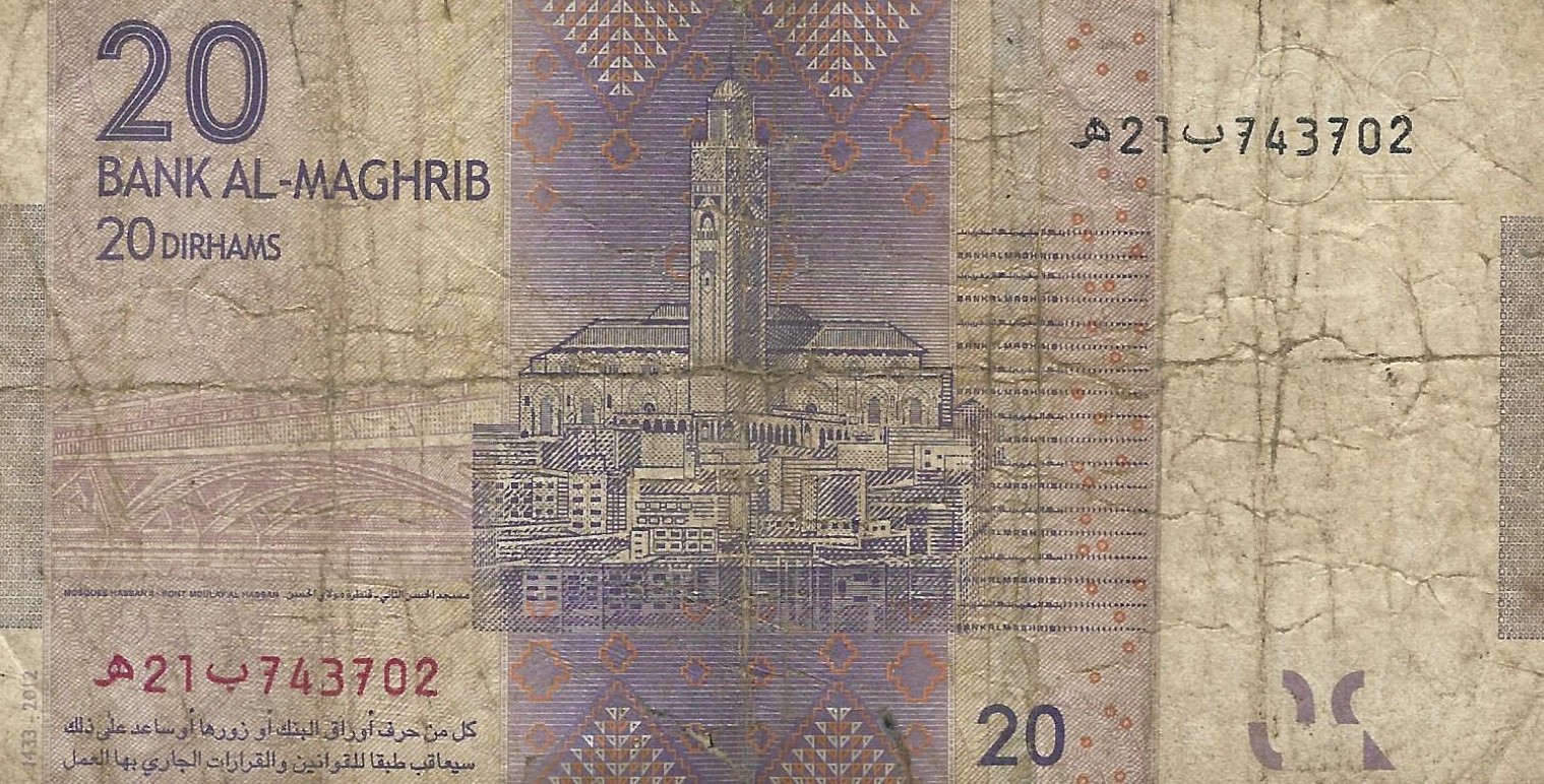 20 dirhams used 2001 morocco