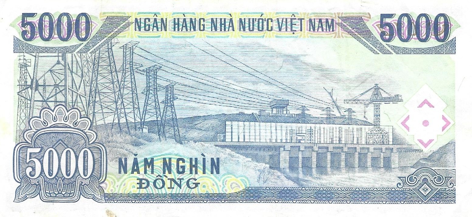 5000 dong good 1990 dos vietnam