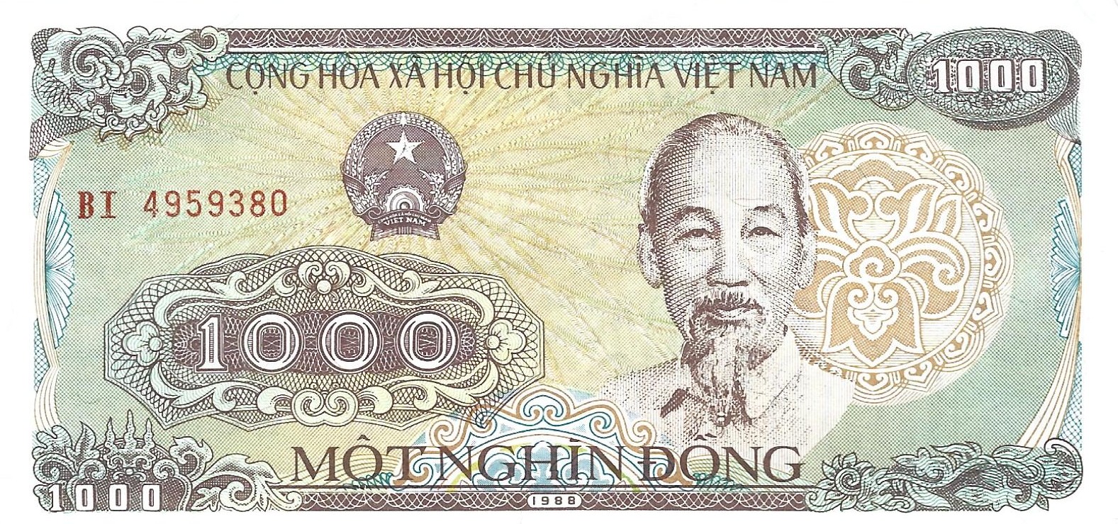 1000 dong 6 good 1988 vietnam