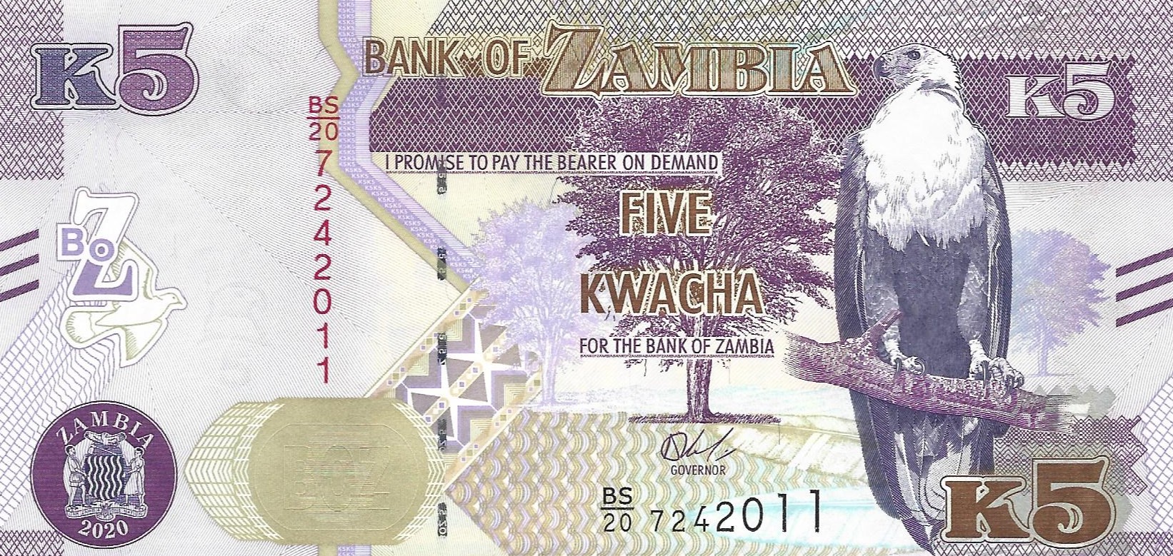 5 kwacha new 2020 zambia