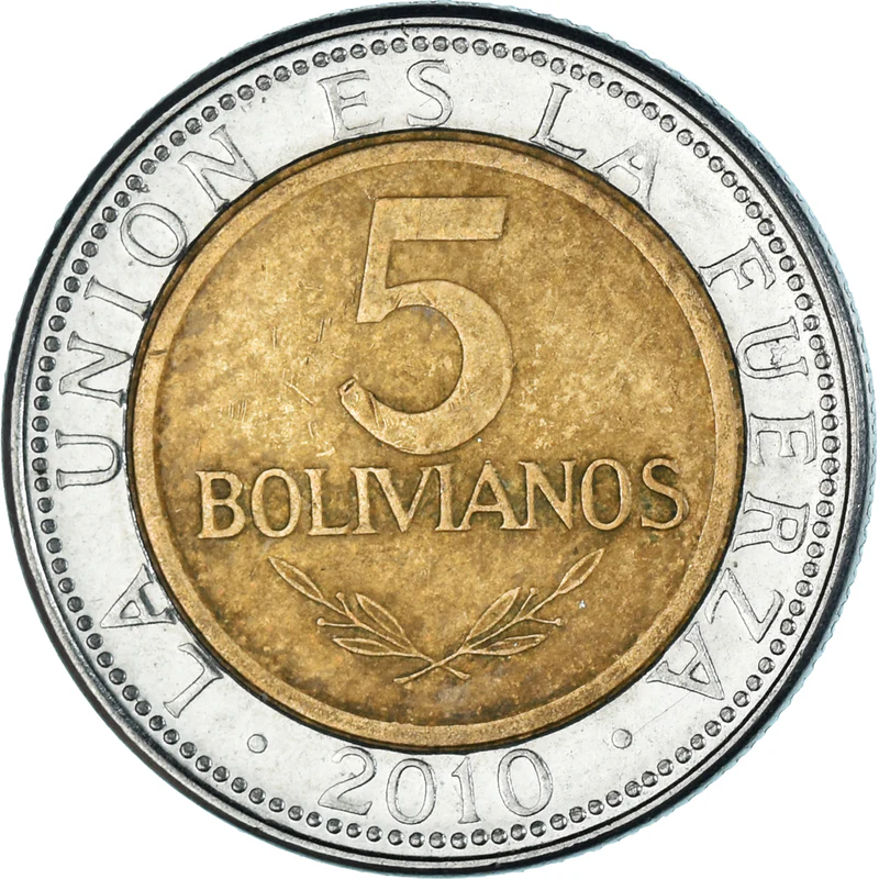 5 bolivianos good 2010 bolivie