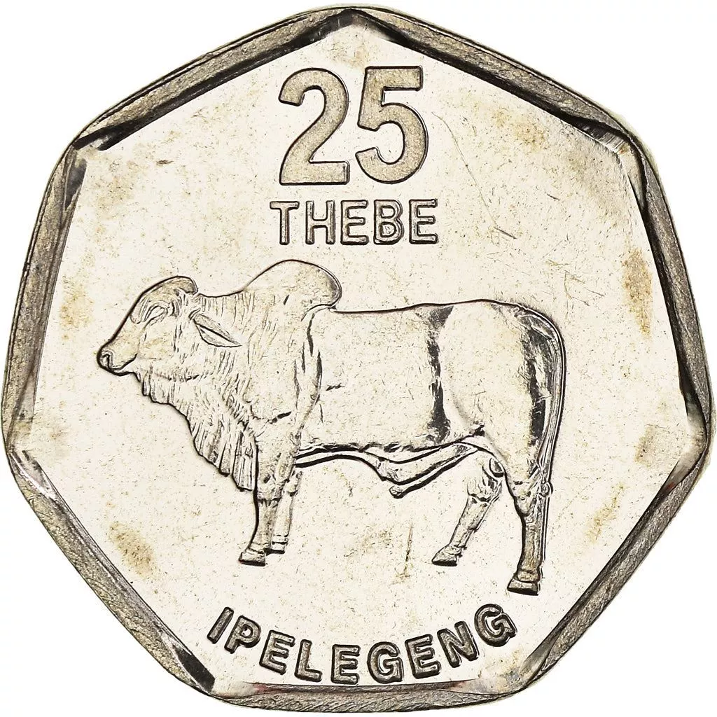 25 thebe new 1999 botswana