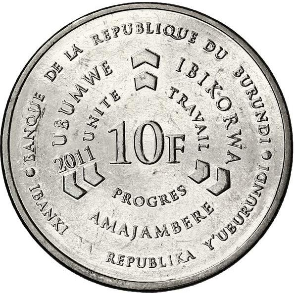 10 francs new 2011 dos burundi