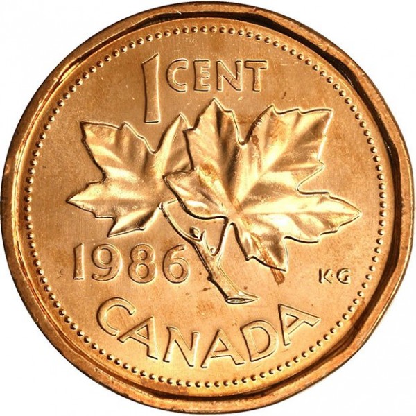1 cent used 1986 canada
