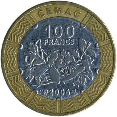 100 francs 2 used 2019 dos central africa