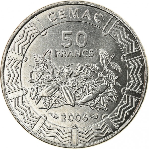 50 francs 2 new 2006 dos central africa