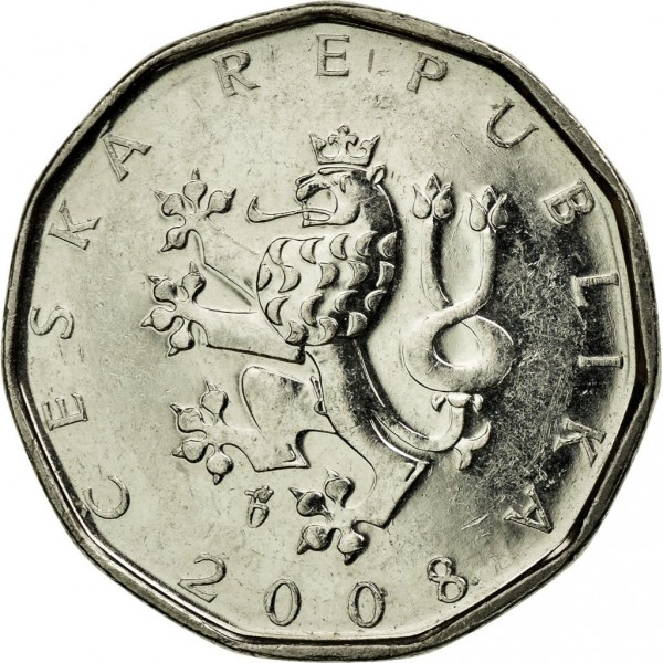 2 couronnes 2 new 2008 dos czechia
