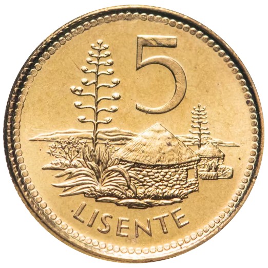 5 lisente new 1998 lesotho