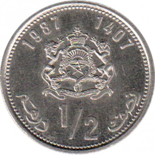 demi dirham used 1987 morocco