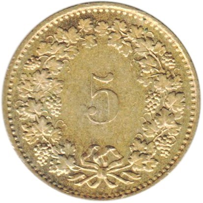 5 centimes used 1981 switzerland