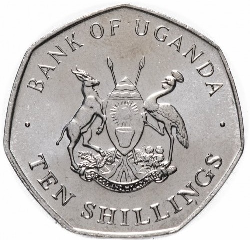 10 shillings new 1987 dos uganda