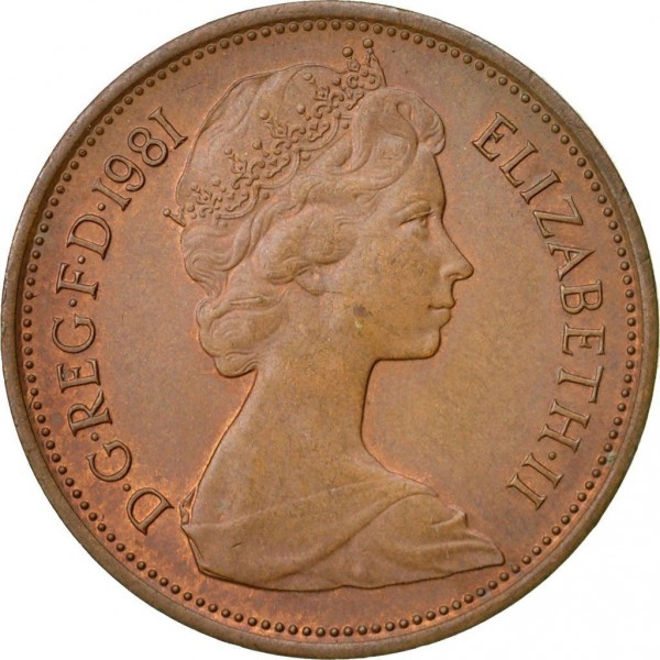 2 pence good 1981 dos united kingdom