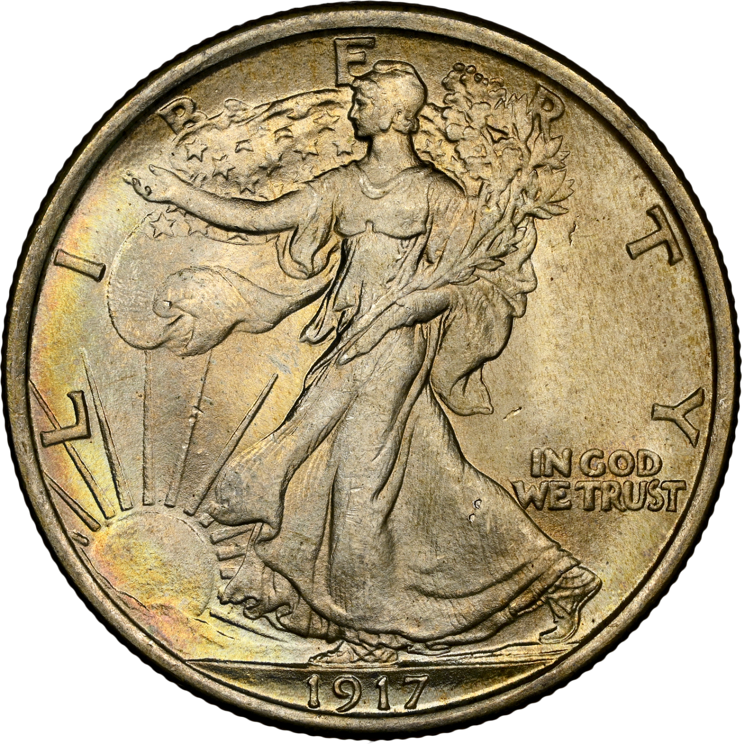 demi dollar used 1917 dos united states