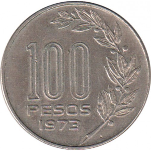 100 pesos good 1973 uruguay