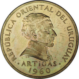 5 centecimos used 1960 dos uruguay