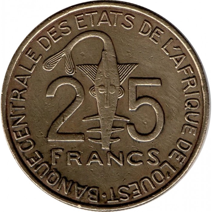 25 francs used 2017 west africa