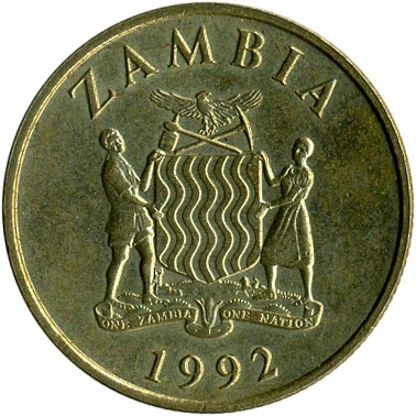 10 kwacha new 1992 dos zambia