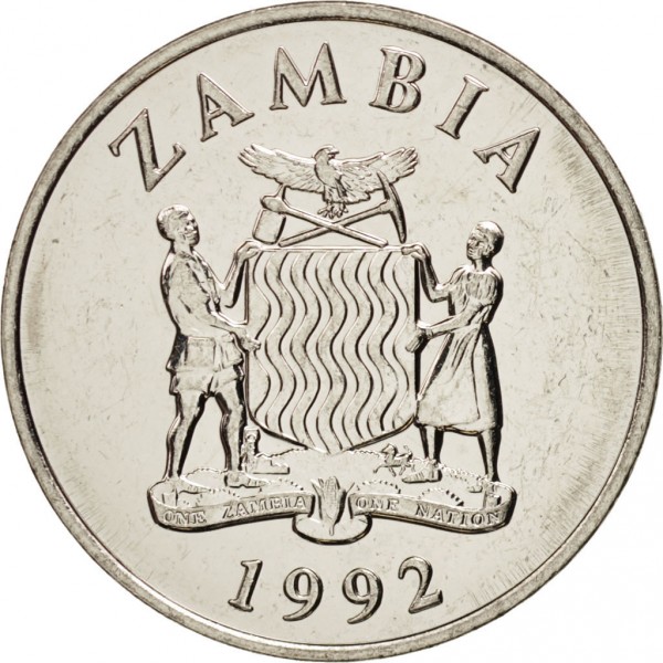 50 ngwee new 1992 dos zambia
