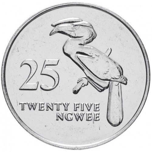 25 ngwee new 1992 zambia