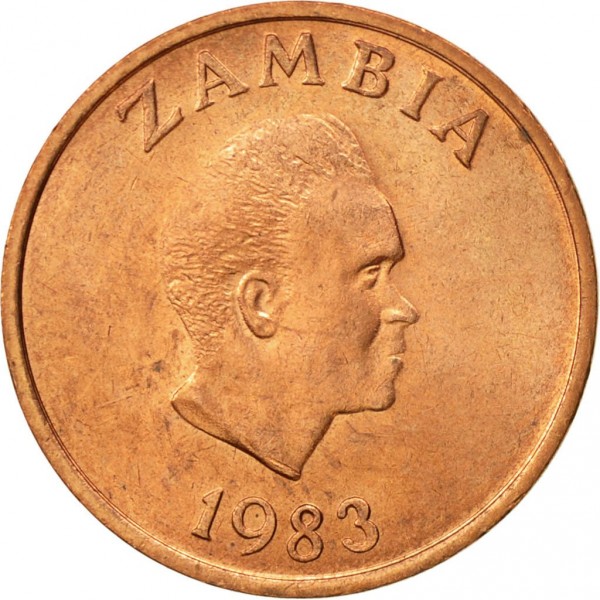 1 ngwee good 1983 dos zambia