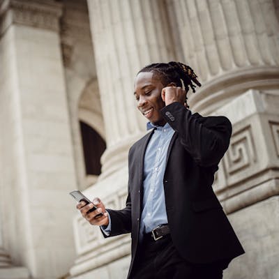 Business owner completing a mobile payment