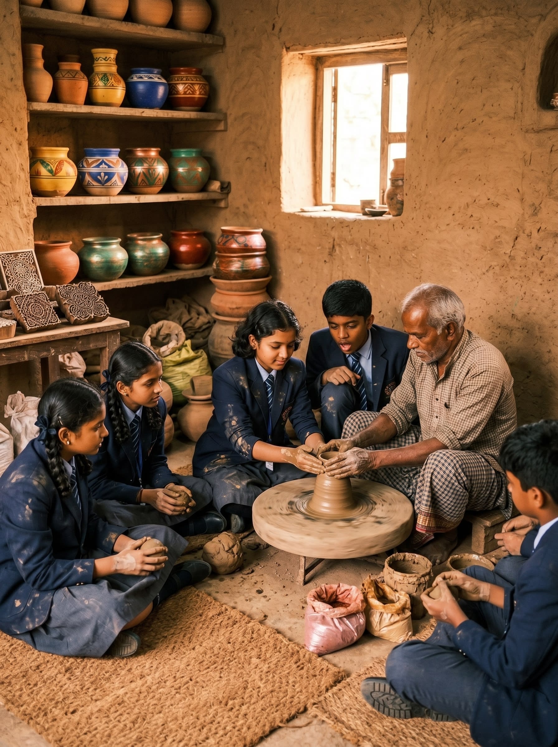Students exploring culture