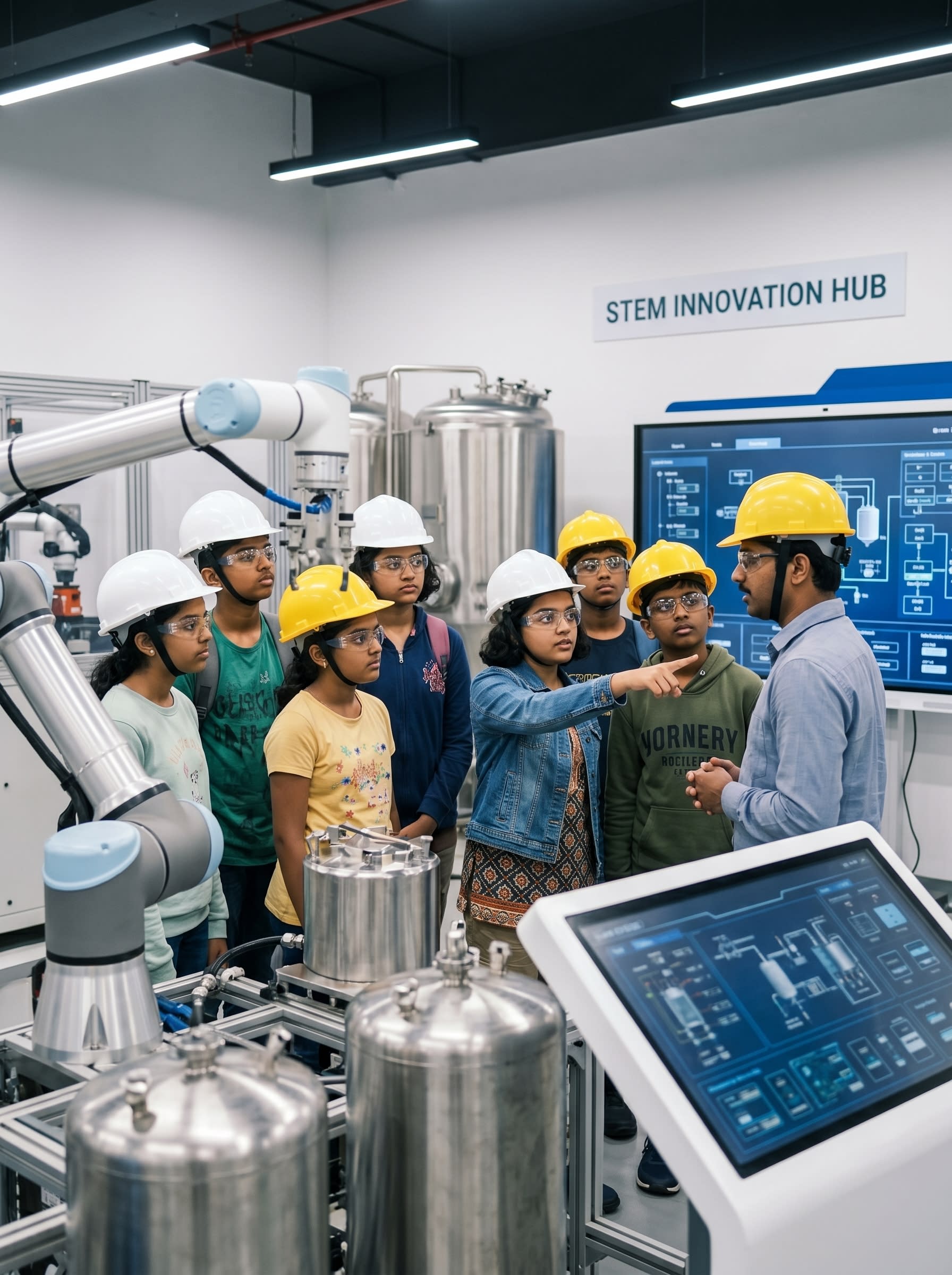Students learning STEM