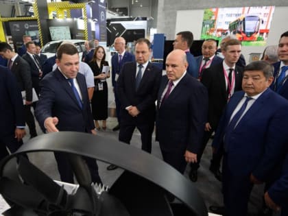 Евгений Куйвашев презентовал Председателю Правительства РФ и главам правительств Беларуси, Киргизии и Таджикистана потенциал Свердловской области на ИННОПРОМ-2024