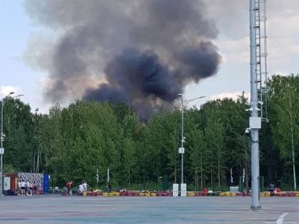 В парке Маяковского вспыхнуло здание около конюшни, которая сгорела накануне