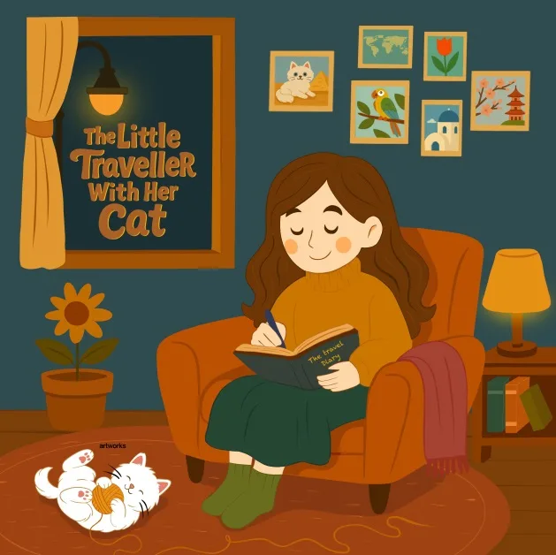 book the Little Traveller With Her Cat | Masoumeh Ghorbani