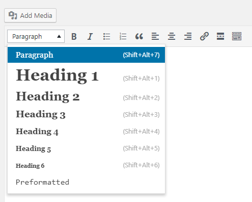 H2, H3 and H4 Tags for Section Headers