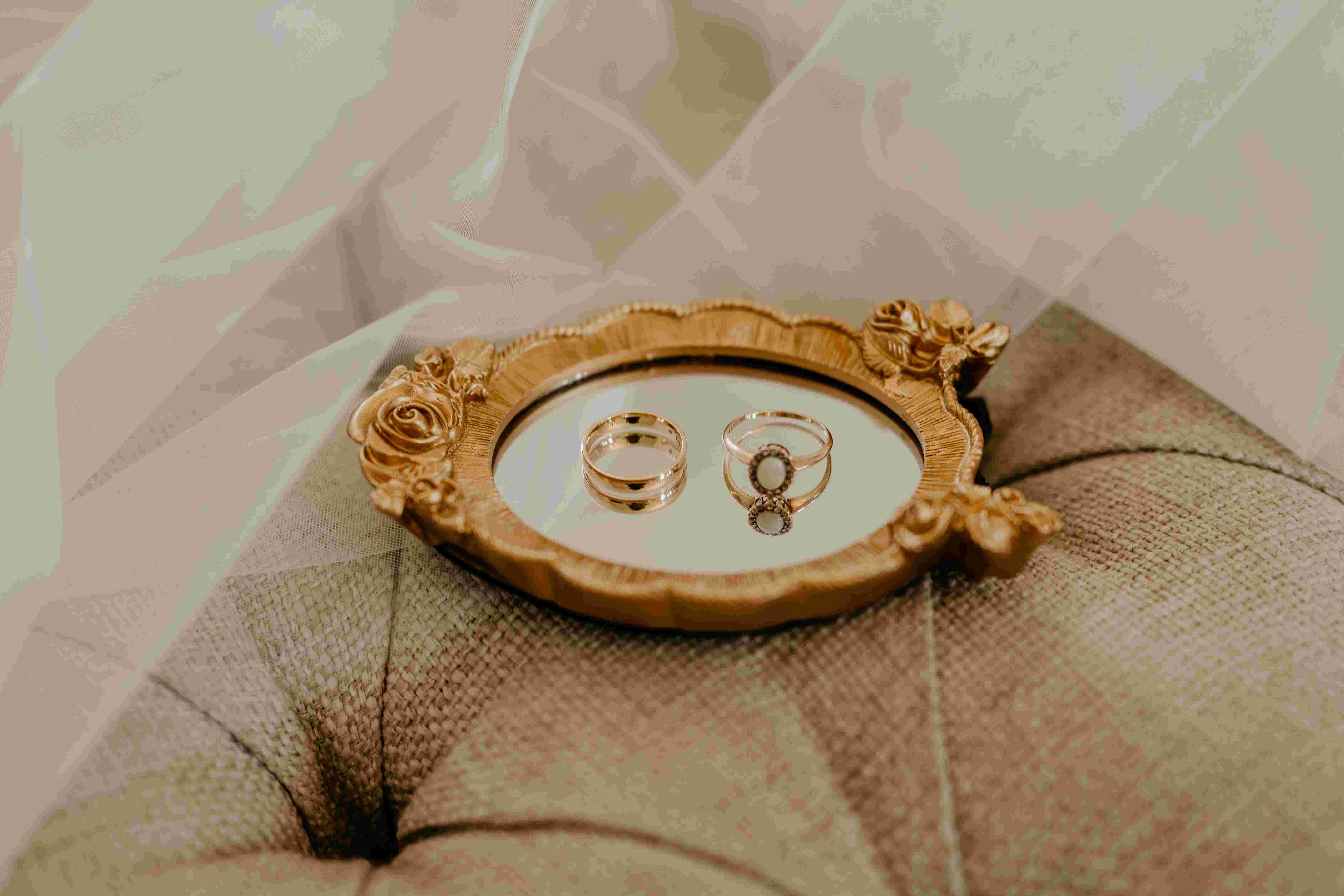 Couple at their reception with classic decor