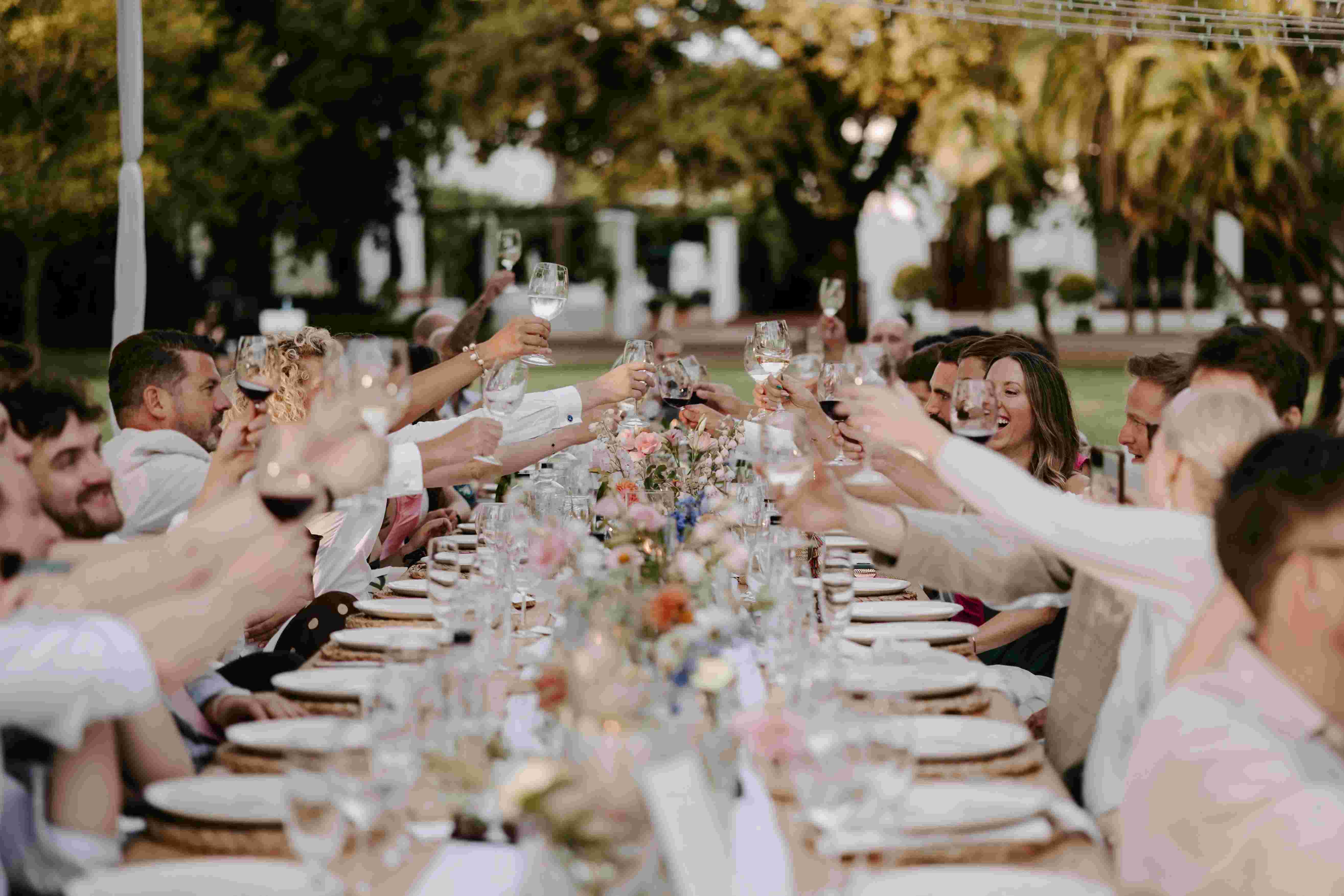 Outdoor long table dinner celebration