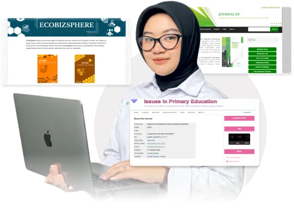 Nusa Agency OJS expert with laptop illustrations