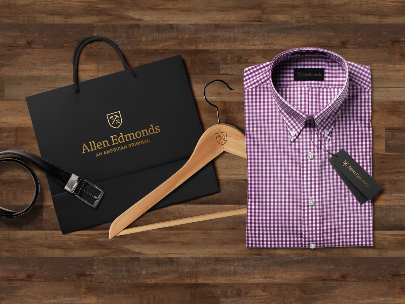 Allen Edmonds Logo on Packaging and Apparel