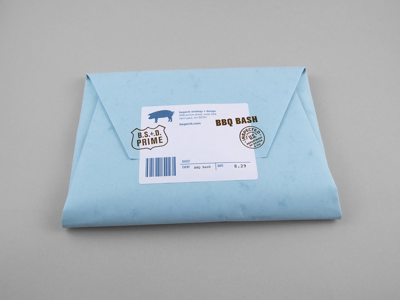 Beganik BBQ Bash Invitation, Wrapped